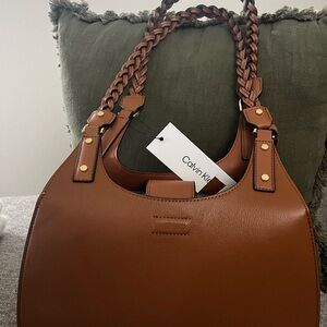 Calvin Klein Brown Leather Women's Bag